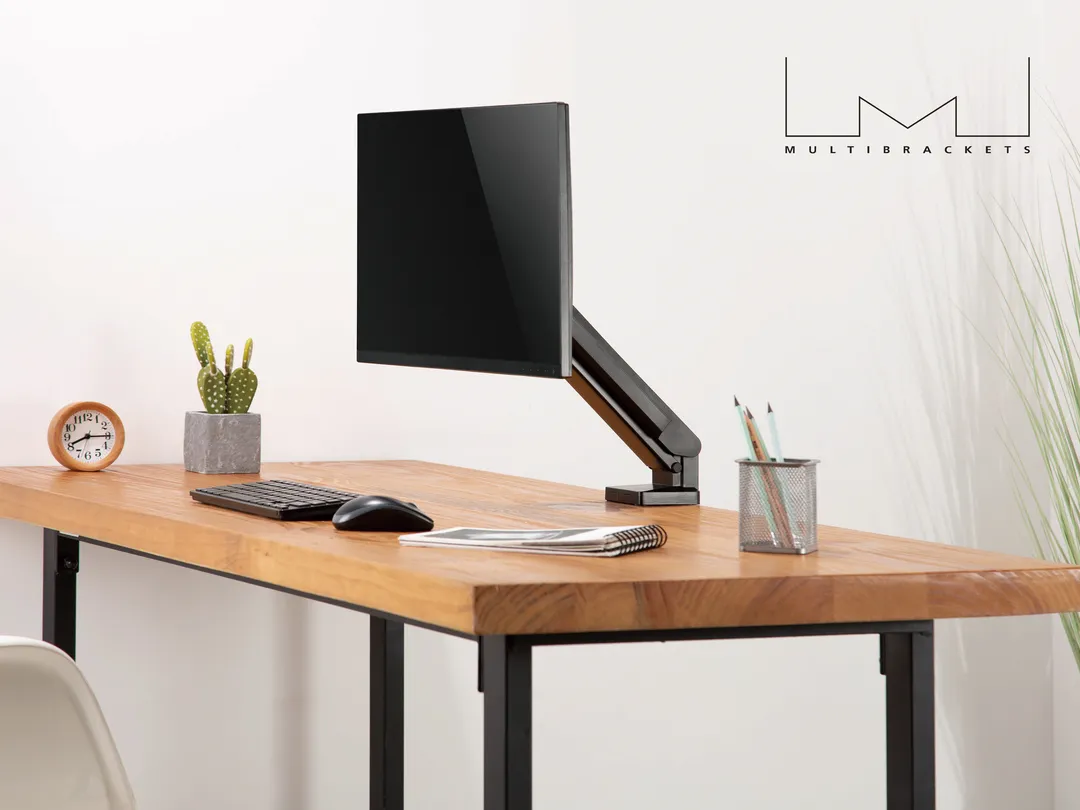 Multibrackets M Slim Basic Single, -skrivbordsf&auml;ste, svart, 17"-32", 8kg