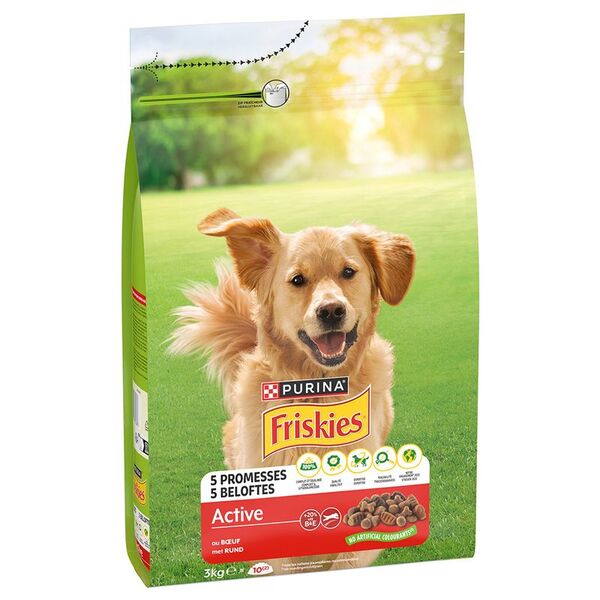 Purina Friskies Active Beef, Dry food for dogs, Adult, 10kg