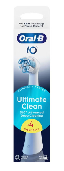 Oral-B iO Ultimate Clean 4 pcs Replacement Toothbrush Heads, White