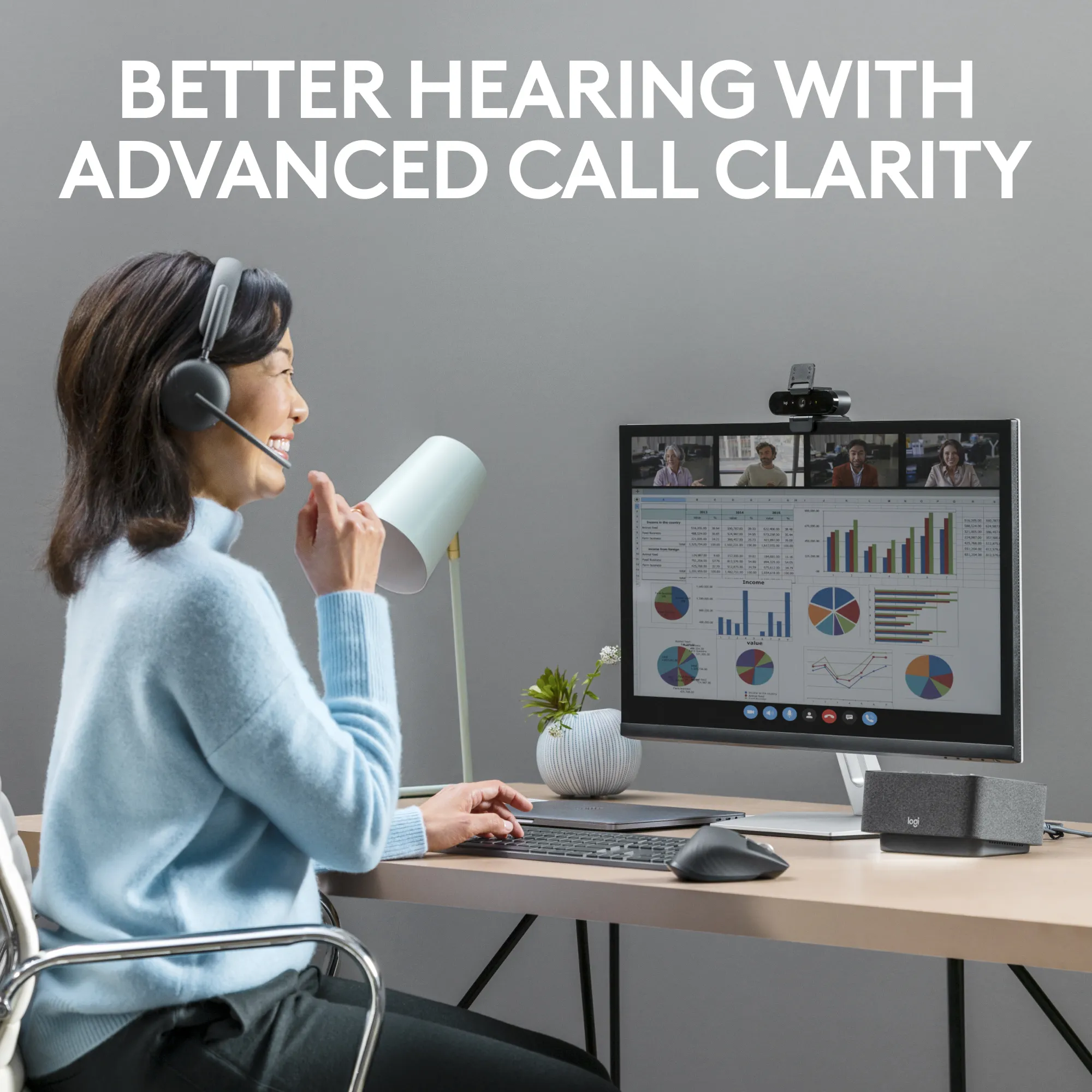 Logitech Zone Wireless 2 UC Wireless Headset, Graphite