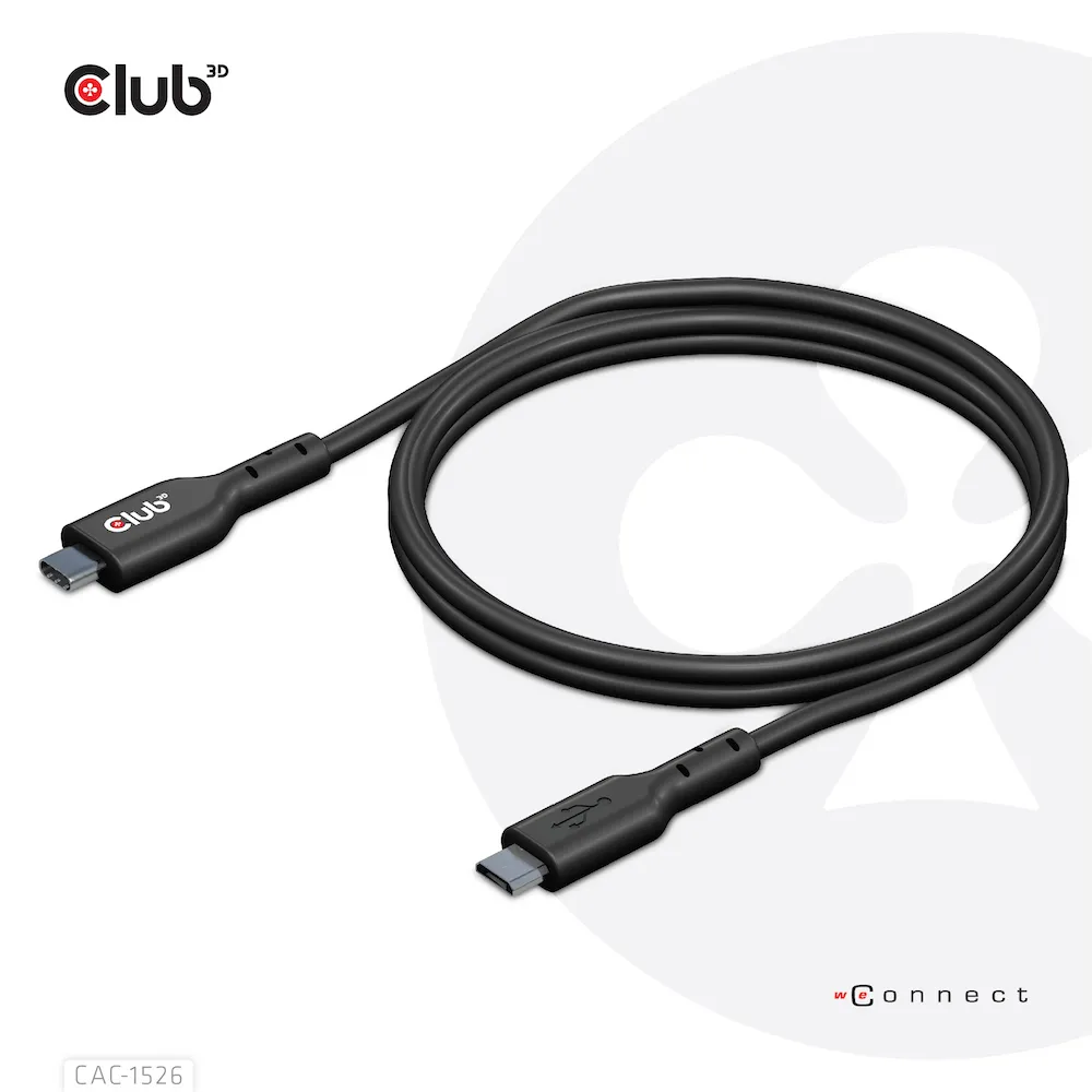 Club 3D 3.2 Gen1 USB-C - Micro-USB -kaapeli, Musta, 1m