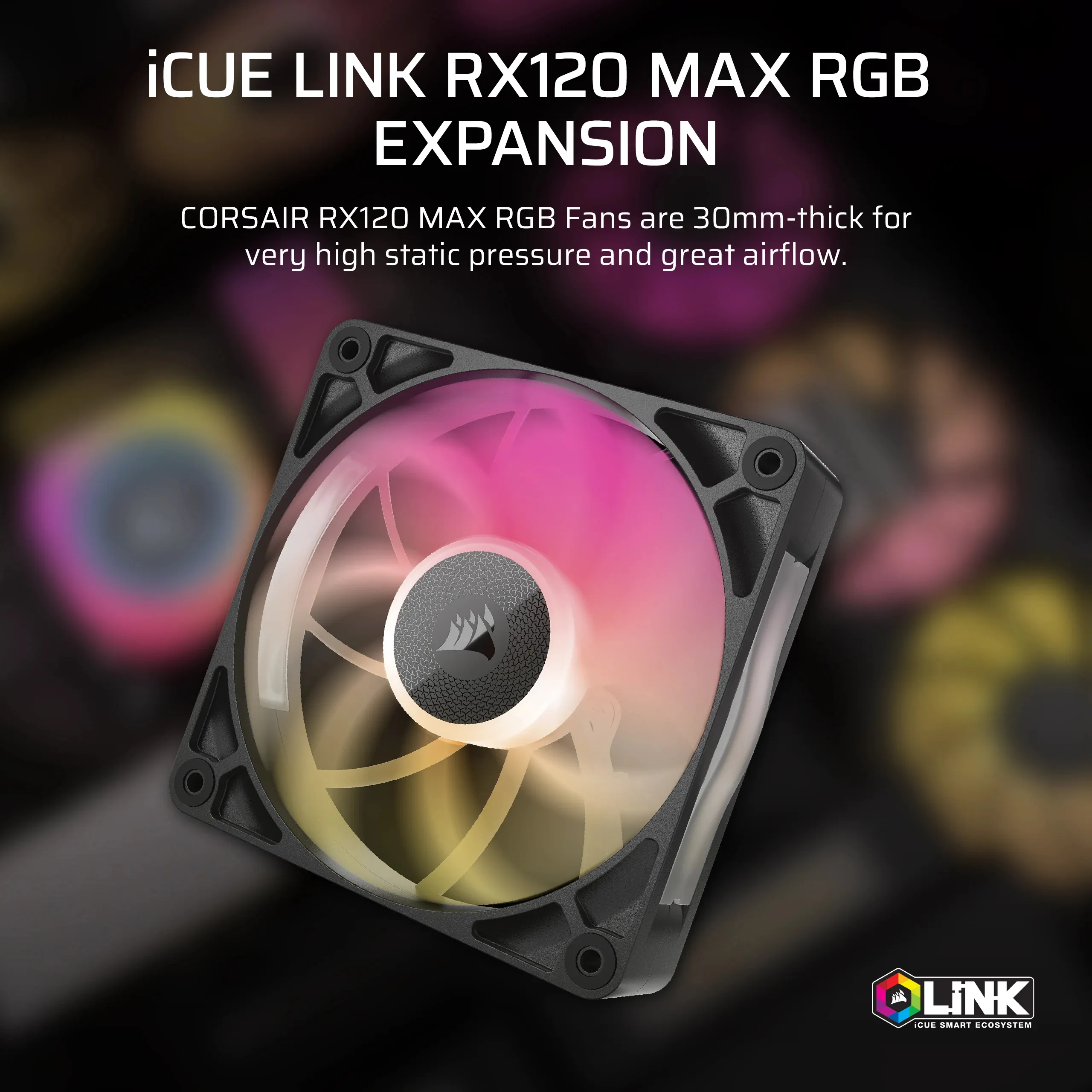 Case Acc Corsair Fan iCUE LINK RX120 RGBMax 1x12bk