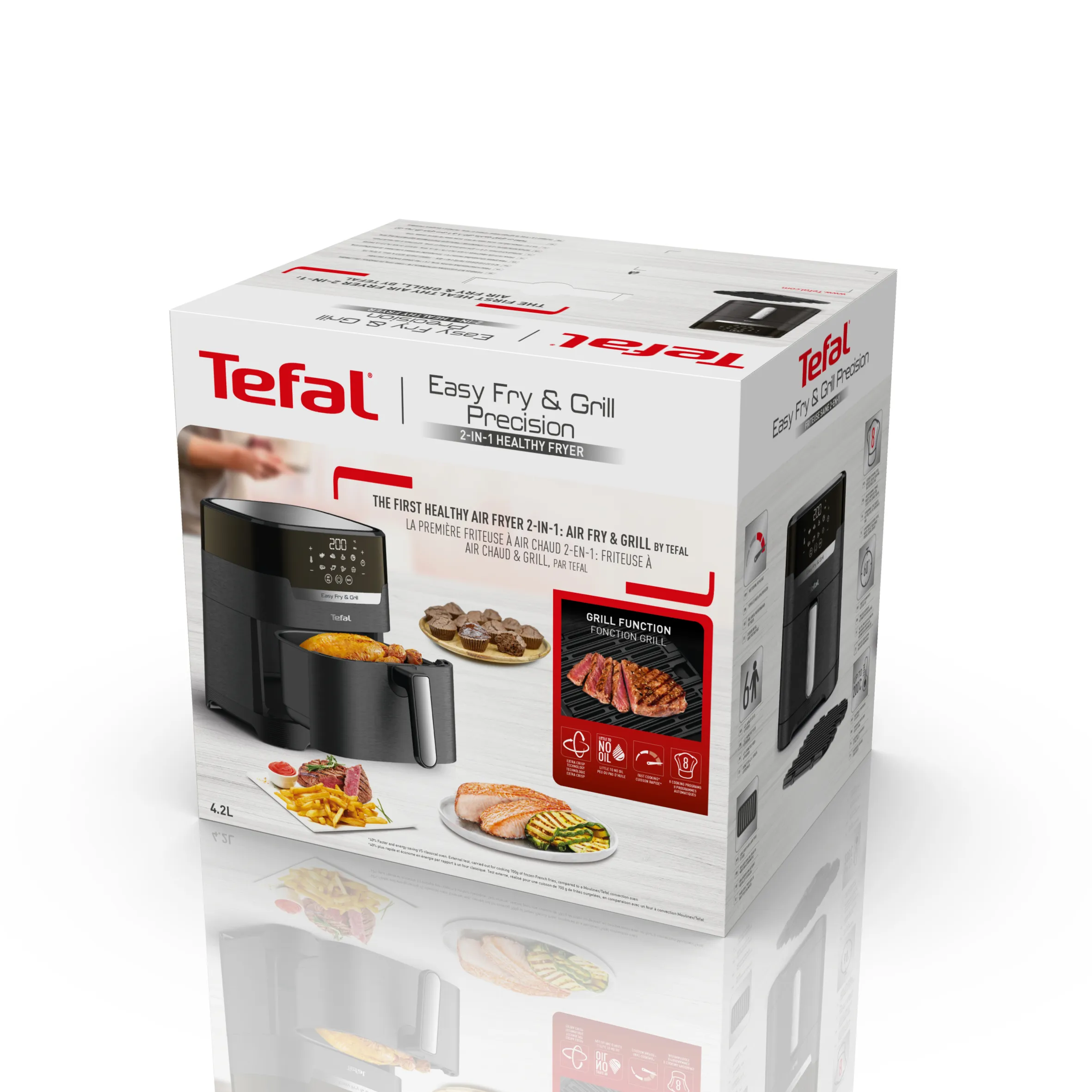 Tefal Easy Fry &amp; Grill EY505815, 4,2 l, 1550 W, airfryer, musta