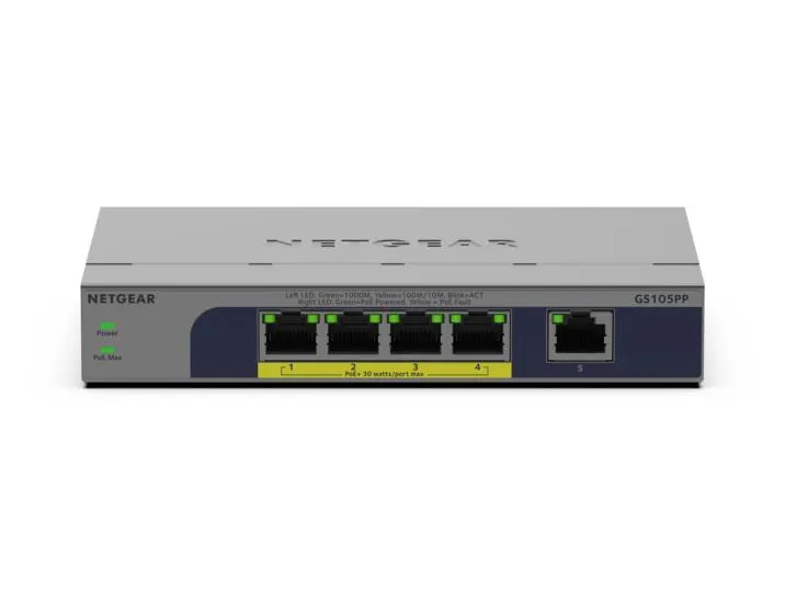 Netgear GS105PP, 5-Port Unmanaged PoE - switch