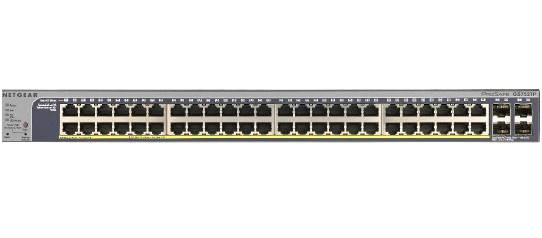 NETGEAR ProSAFE GS752TP - Kytkin - L3 Lite - Hallinnoitu - 8 x 10/100/1000 (PoE+) + 40 x 10/100/1000 (PoE) + 4 x SFP - ty&ouml;p&ouml;yt&auml;, r&auml;kkiin asennettava - PoE+ (384