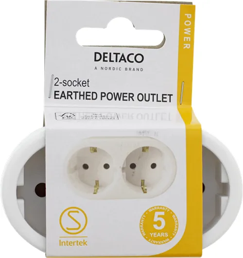 Deltaco 2-virtaliitäntäadapteri Max. 3500W 16A/250V~