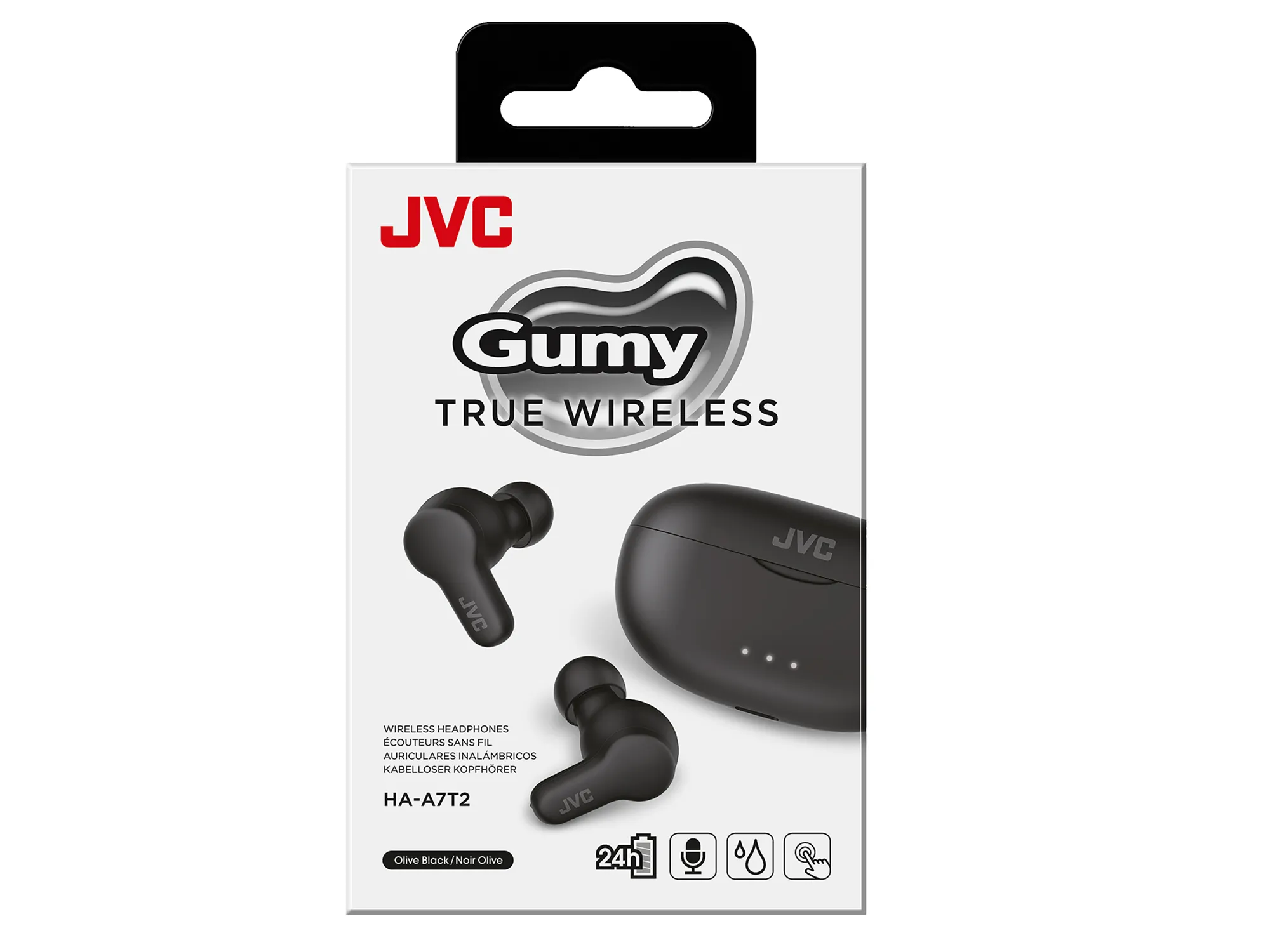 JVC Gumy HA-A7T2 Wireless Earbuds, Black