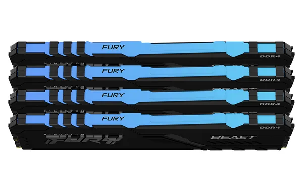 Kingston Fury Beast RGB 32 Gt (4 x 8 Gt) DDR4 3600MHz, CL17 -muisti, Musta