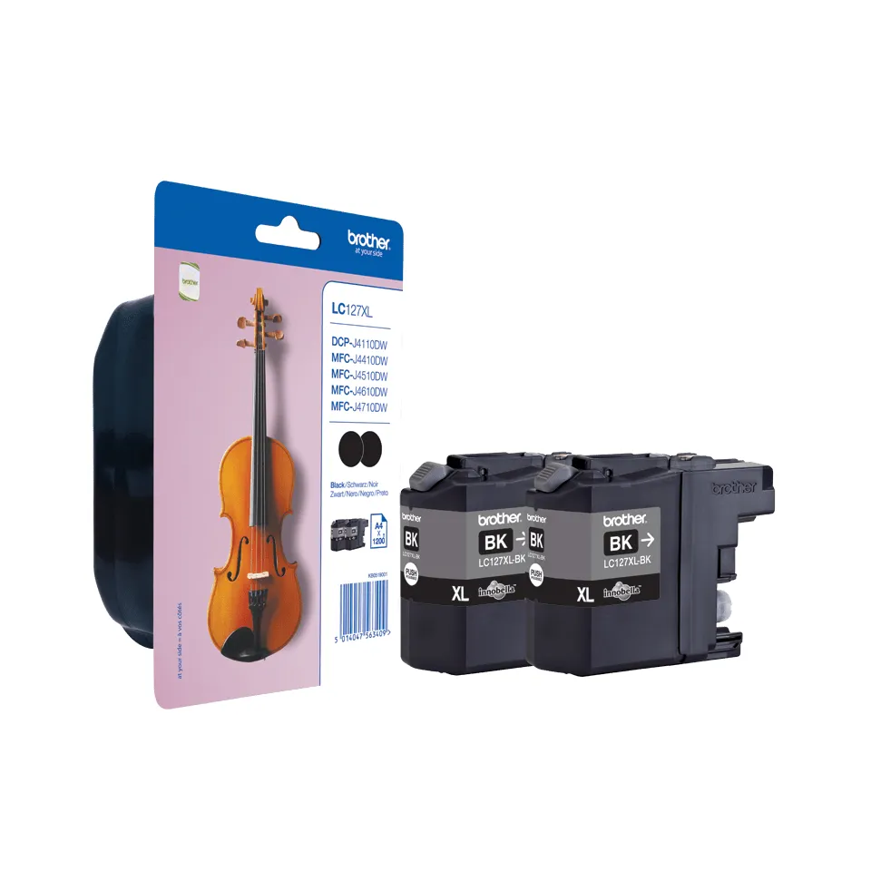 Brother LC-127XL kit med bl&auml;ckpatroner, svart, 2 st