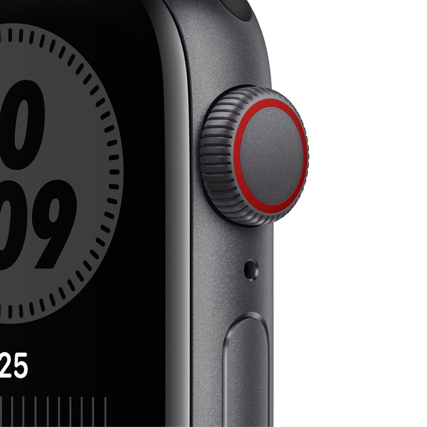Apple Watch Nike SE GPS + Cellular, 40mm Space Gray Aluminium Case with Anthracite/Black Nike Sport Band - Regular