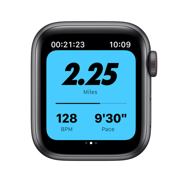 Apple Watch Nike SE GPS + Cellular, 40mm Space Gray Aluminium Case with Anthracite/Black Nike Sport Band - Regular