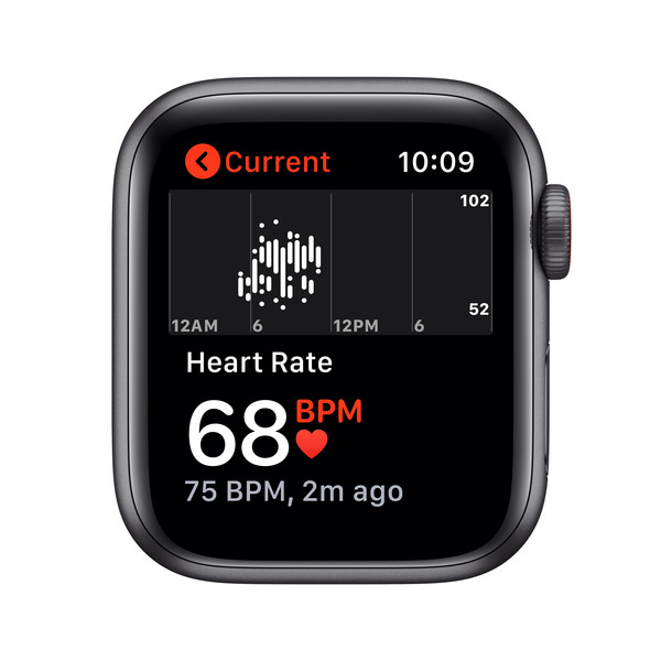 Apple Watch Nike SE GPS + Cellular, 40mm Space Gray Aluminium Case with Anthracite/Black Nike Sport Band - Regular