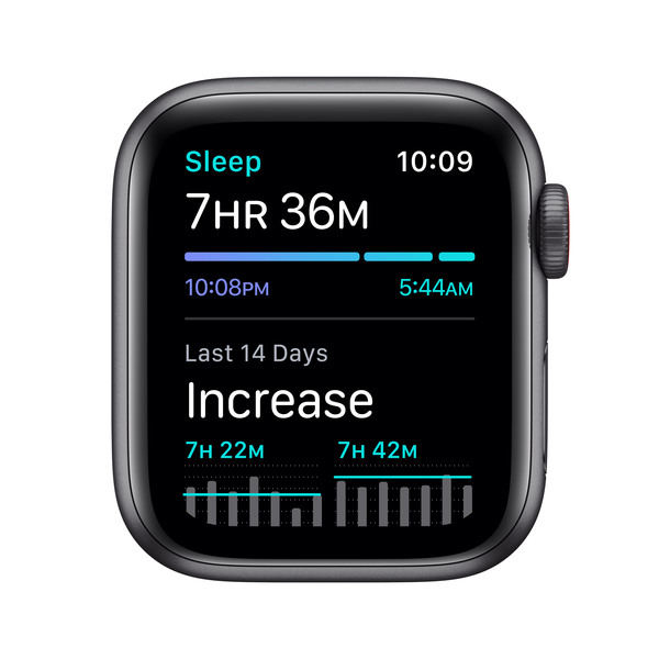 Apple Watch Nike SE GPS + Cellular, 40mm Space Gray Aluminium Case with Anthracite/Black Nike Sport Band - Regular
