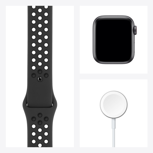Apple Watch Nike SE GPS + Cellular, 40mm Space Gray Aluminium Case with Anthracite/Black Nike Sport Band - Regular