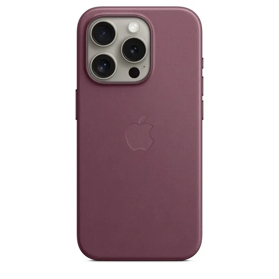 Apple iPhone 15 Pro, MagSafe -FineWoven-kuori, Mulperinpunainen