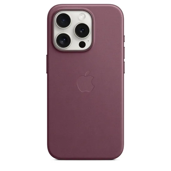 Apple iPhone 15 Pro, MagSafe -FineWoven-kuori, Mulperinpunainen