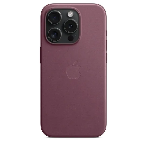 Apple iPhone 15 Pro, MagSafe -FineWoven-kuori, Mulperinpunainen