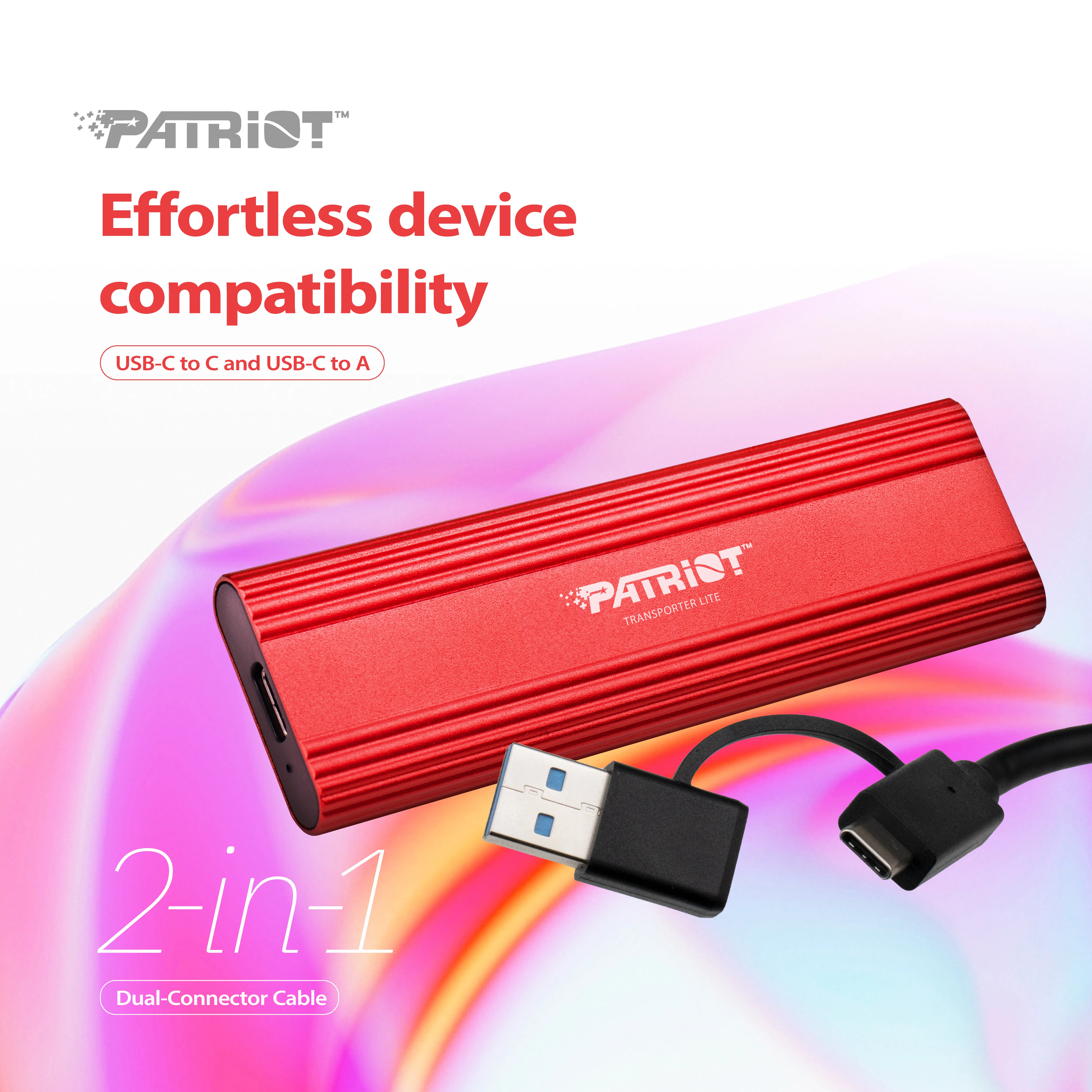 Patriot Transporter Lite 4TB USB-C - External SSD, Red