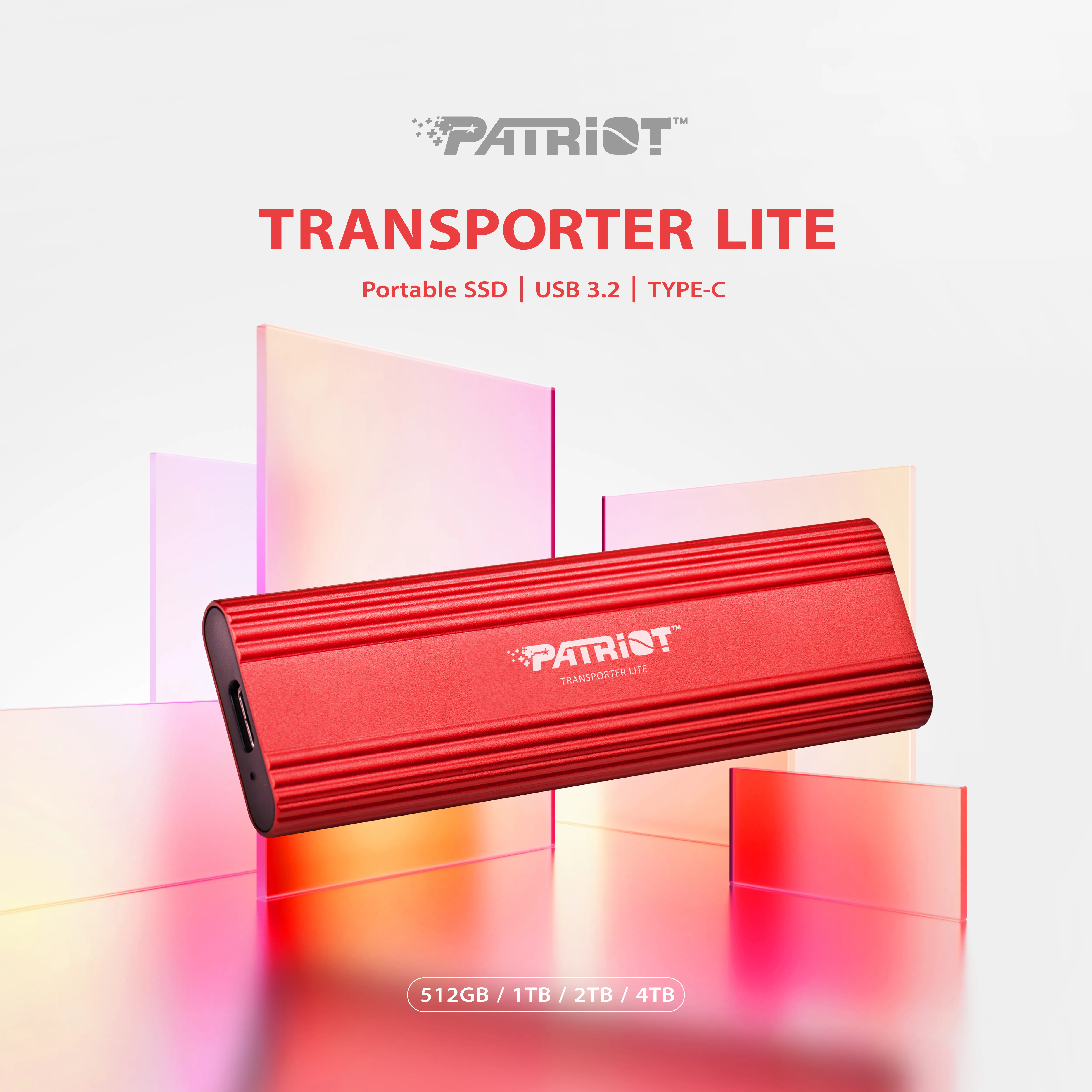 Patriot Transporter Lite 4TB USB-C - External SSD, Red