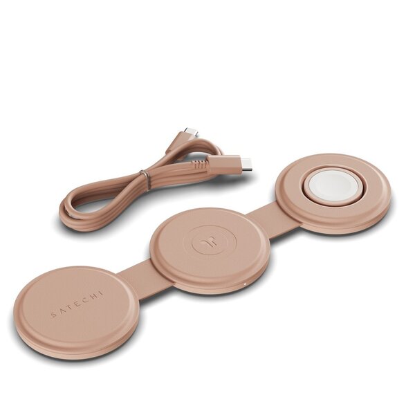 Satechi OntheGo 3-i-1 - wireless charger, Desert Rose