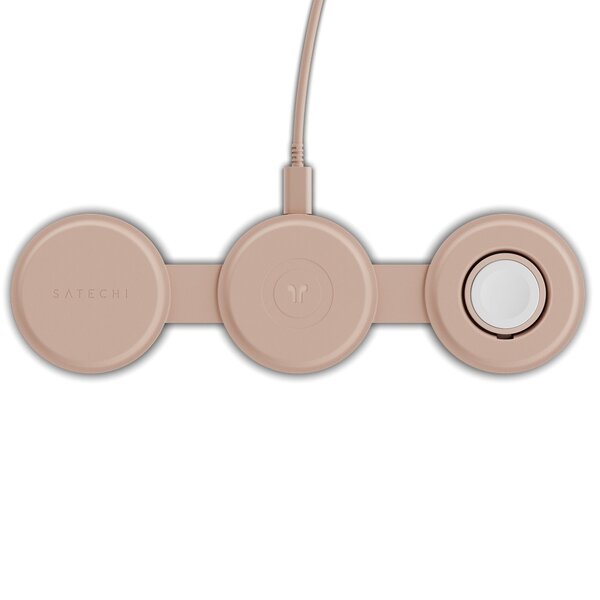 Satechi OntheGo 3-i-1 - wireless charger, Desert Rose