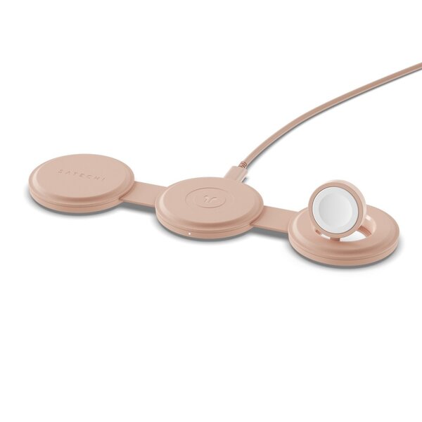 Satechi OntheGo 3-i-1 - wireless charger, Desert Rose