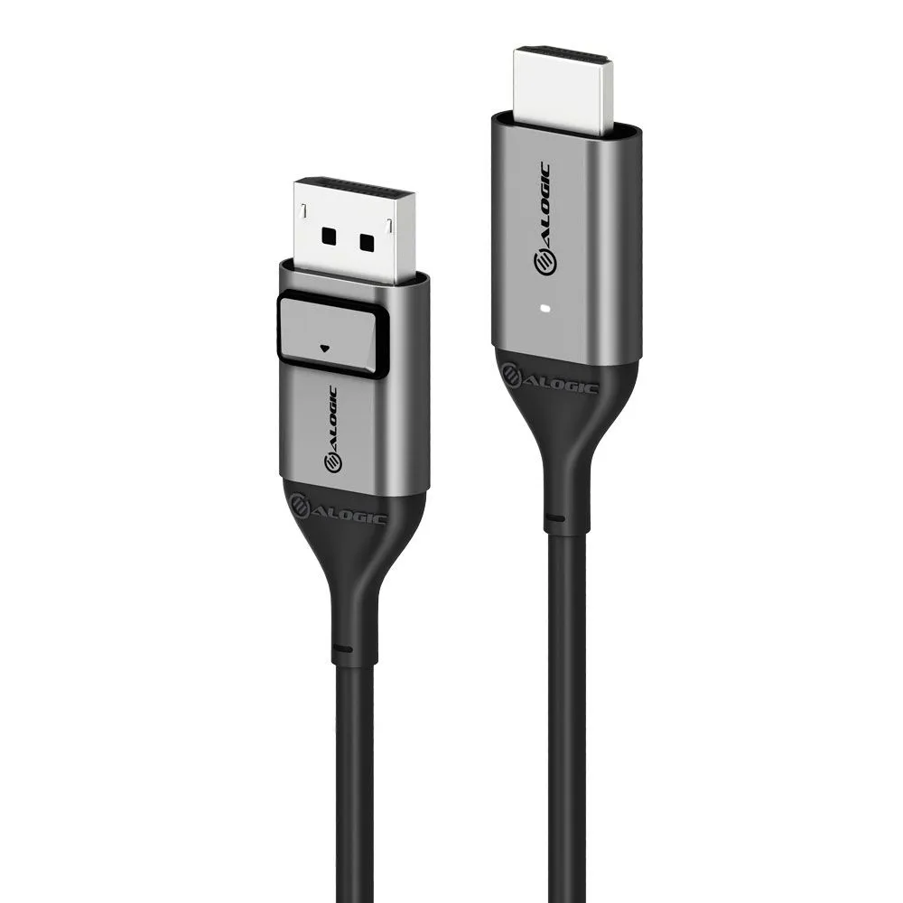 Alogic  DisplayPort – HDMI 1.4 -kaapeli, 2 m, Musta/Hopea