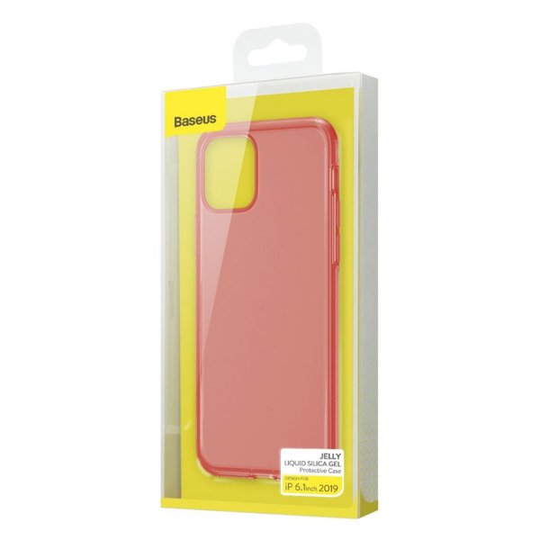 Baseus Silicone Case, iPhone 11 -suojakuori, Vaaleanpunainen
