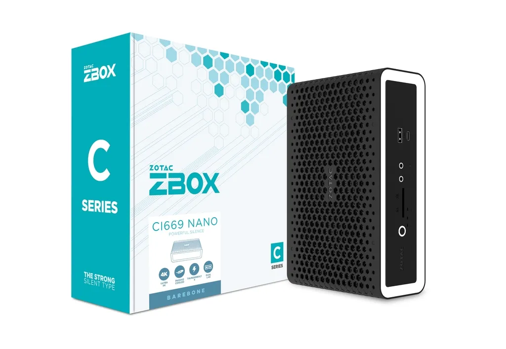 ZOTAC ZBOX CI669 Nano i7-1355U mini-PC barebone, mini, svart/vit