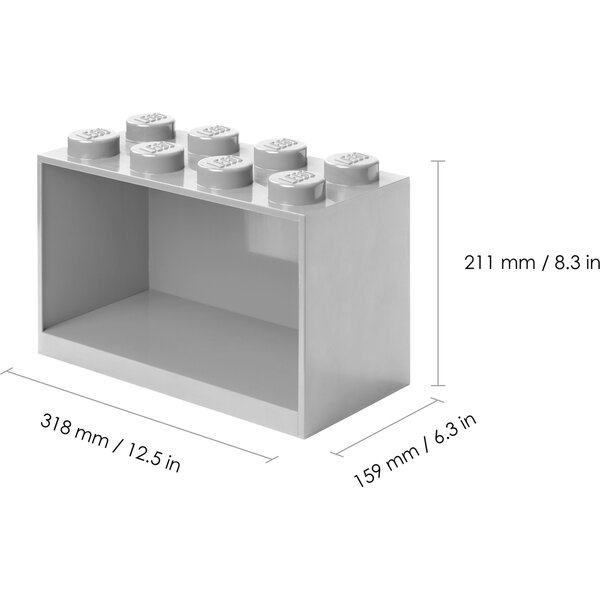 Room Copenhagen LEGO Regal Brick Shelf 8+4, Set 41171740 (light grey, 2 shelves)