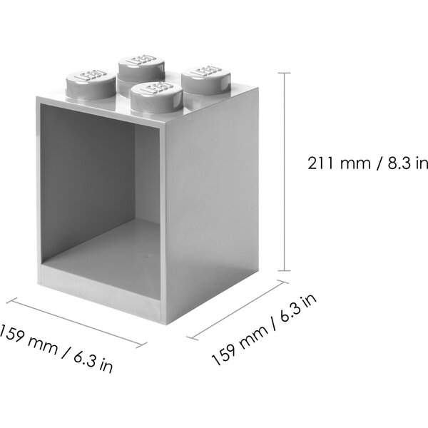 Room Copenhagen LEGO Regal Brick Shelf 8+4, Set 41171740 (light grey, 2 shelves)