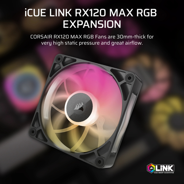 Case Acc Corsair Fan iCUE LINK RX120 RGBMax 1x12bk