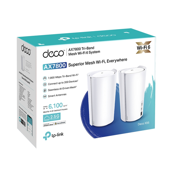 TP-Link Deco X95 (2-pack) Wi-Fi 6 AX7800 Whole-Home Mesh Wi-Fi System