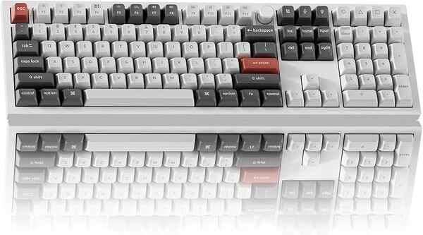 Keychron Q6 Ultra 8K Wireless Mechanical Gaming Keyboard, Silk POM Red, White