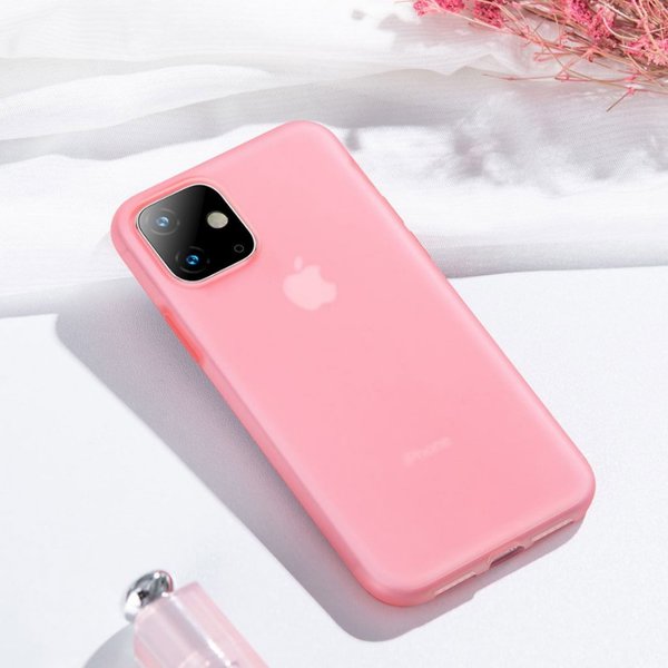 Baseus Silicone Case, iPhone 11 -suojakuori, Vaaleanpunainen