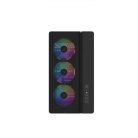 SAMA S50 -miditornikotelo ikkunalla ja RGB-valaistuksella, musta