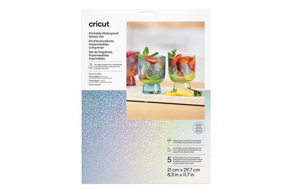 Cricut Sticker Set Waterproof A4 - 5 sheets (Transparent Hologoraphic)