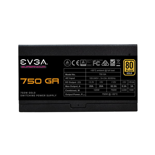 EVGA SuperNova GA 750W - Power supply, 80 Plus Gold