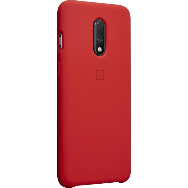 OnePlus 7 Silicone Protective Case -suojakuori, Punainen