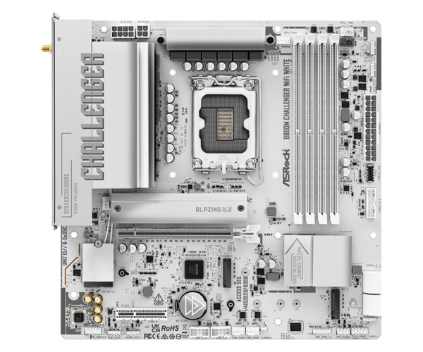 ASRock Challenger B860M WiFi 7 White LGA1851 mATX Motherboard