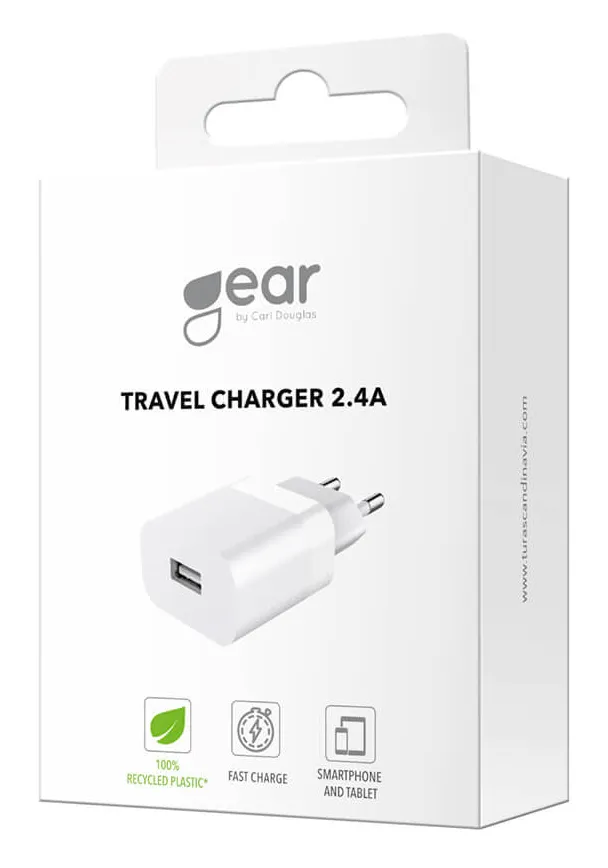 GEAR Charger 220V 1xUSB-A 2.4A White