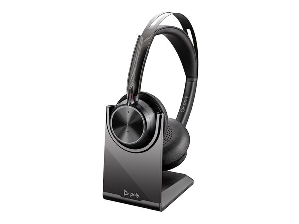 HP Poly Voyager Focus 2 tr&aring;dl&ouml;s headset + laddst&auml;llning, svart