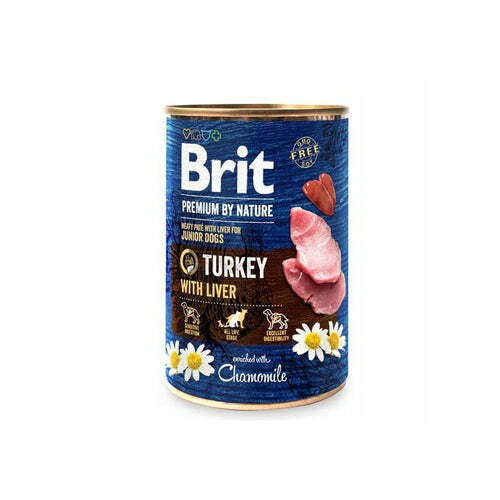 Brit Premium by Nature Turkey with Liver, Koiran m&auml;rk&auml;ruoka, Junior, Herkk&auml; ruoansulatus, 400 g