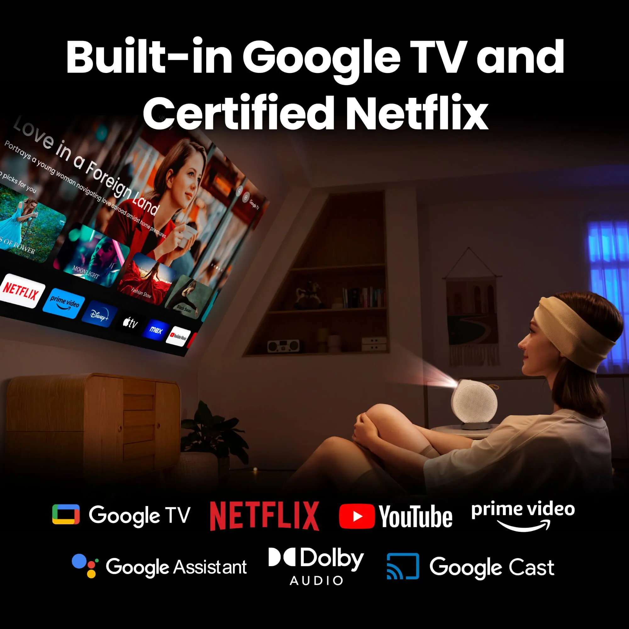 Projektor BenQ GV50 500lm, 1080p, Android TV