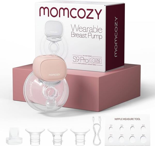 MOMCOZY S9 Pro Wearable Single Electric Breast Pump, Pink, 180 mm
