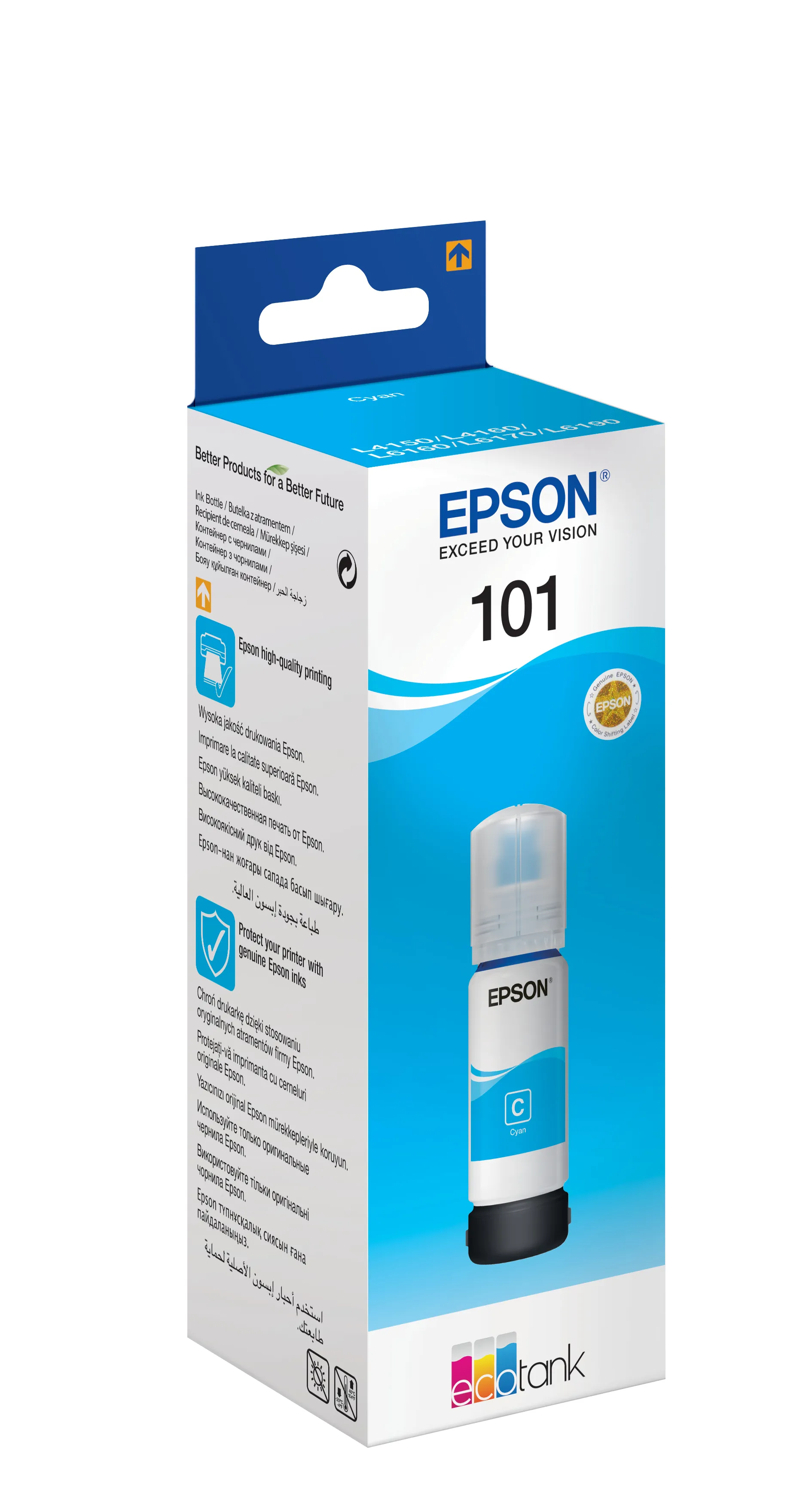 Epson 101 EcoTank bl&auml;ckflaska, 70 ml, cyan