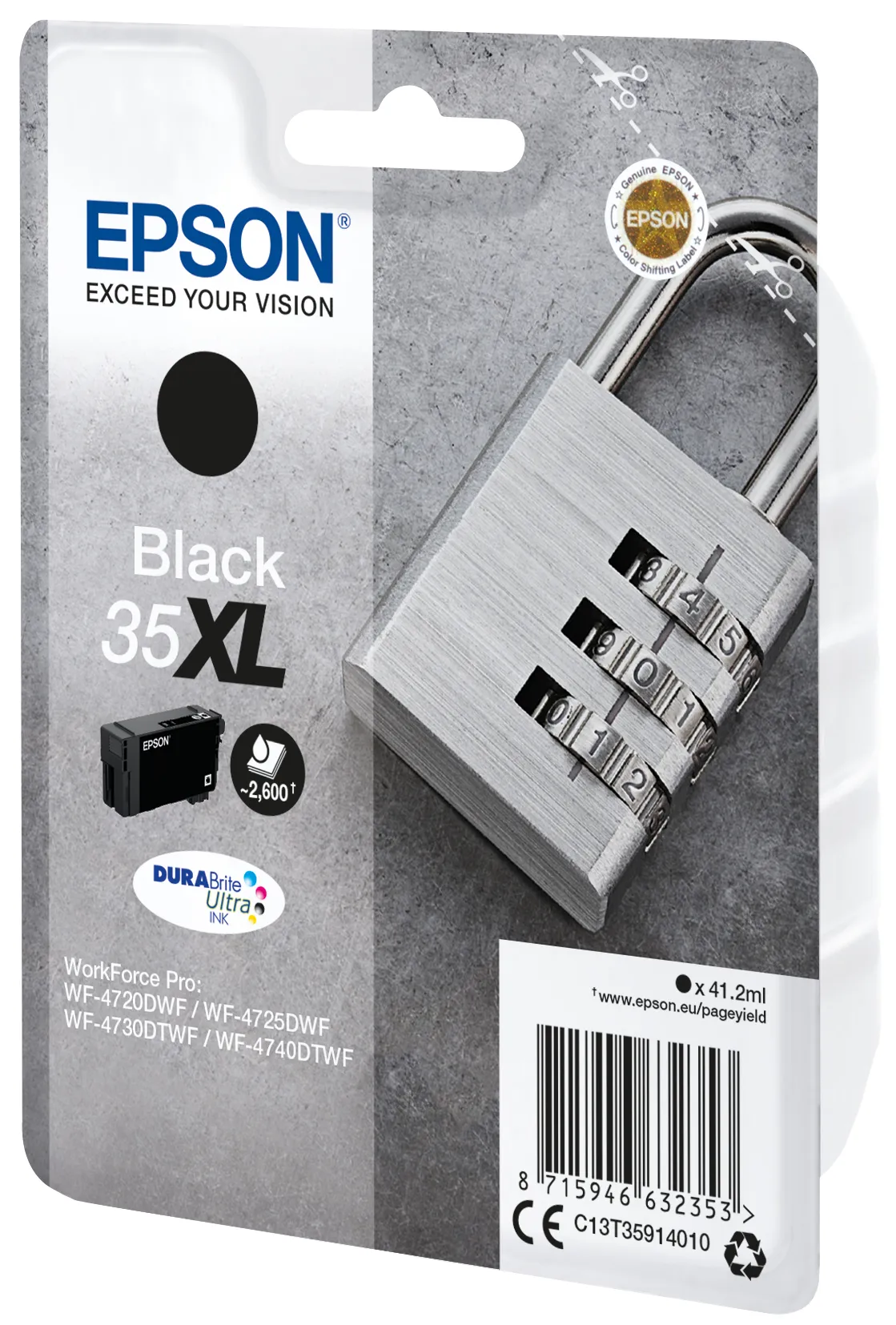 Ink/35XL Padlock 41.2ml BK SEC