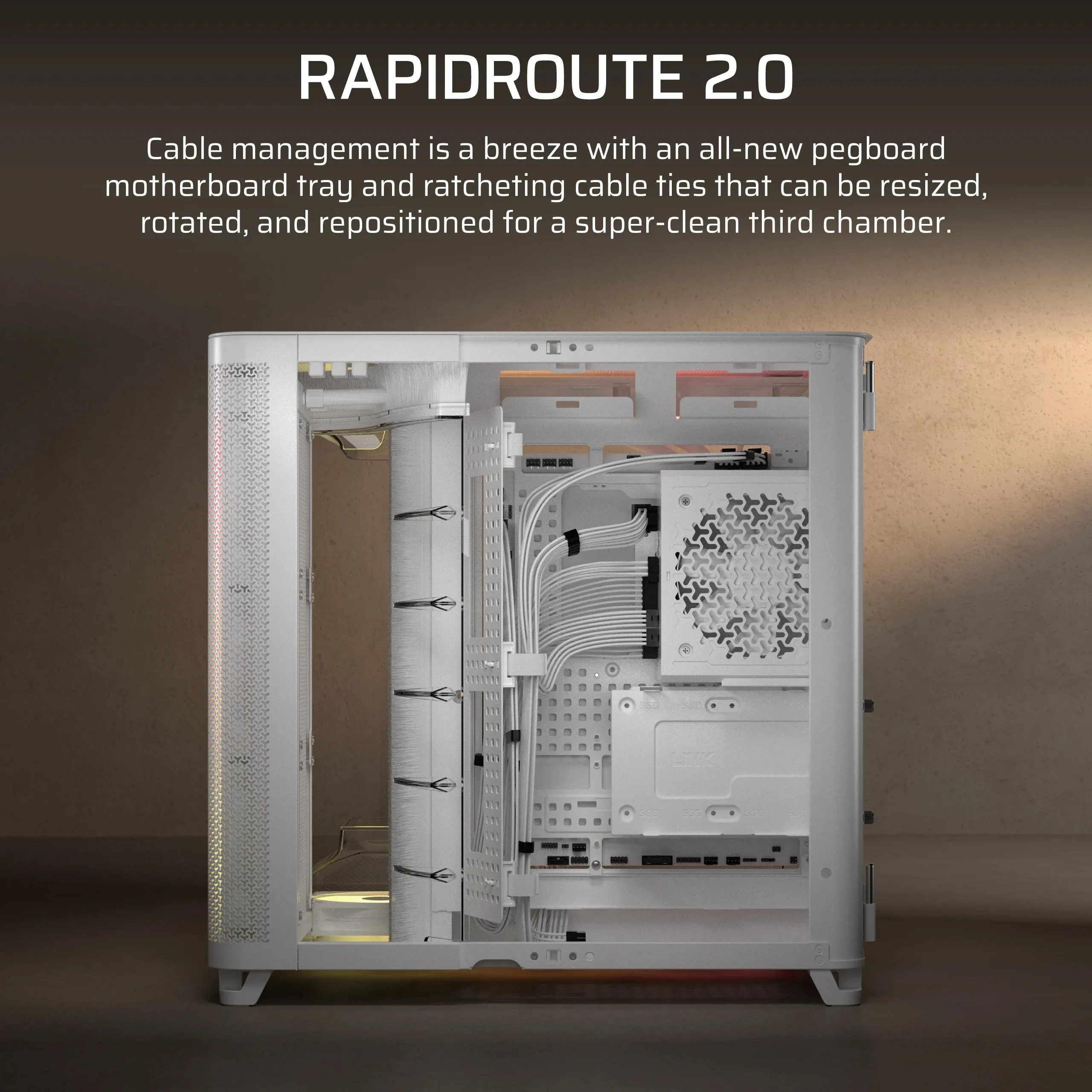 CORSAIR AIR 5400 RS-R ARGB Midi-Tower Case with window, White