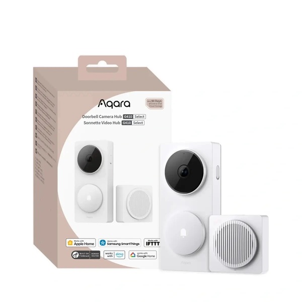 Aqara Doorbell Camera Hub G410 Select -älykäs video-ovikello, Valkoinen