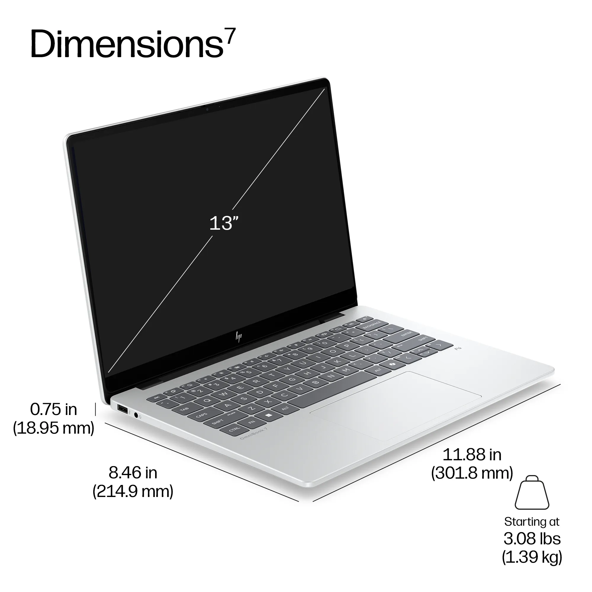 HP EliteBook 8 G2i 13.3" Ultra 7 325, 16 GB, 512 GB, Win 11 Pro - b&auml;rbar dator, silver